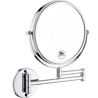 Miroir grossissant pour meuble-lavabo 8 pouces, fixation murale à DEL, 12 rallonges, finition, grossissement 1 / 3x, rotation de 360 degrés, bouton imperméable pour le rasage, miroir de maquillage avec extension, grossissement,