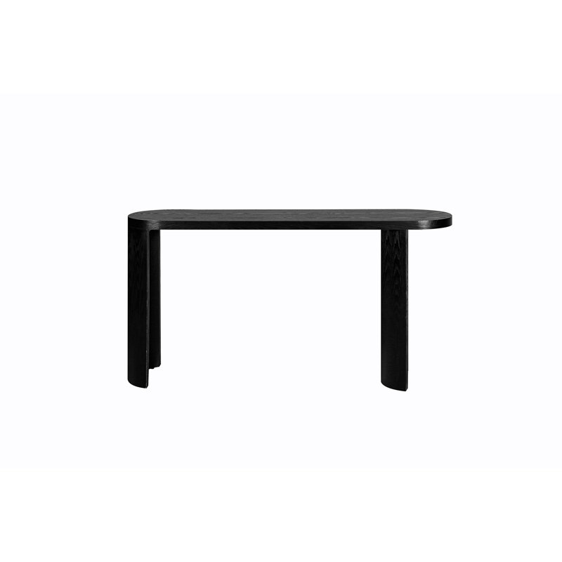 60'' Console Table With Oval Tabletop For Living Room Hallway Foyer Entrance Study, Black
