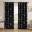 2‑Panel Blackout Curtains, Silver Foil Feather Print-1823014098-1823014096