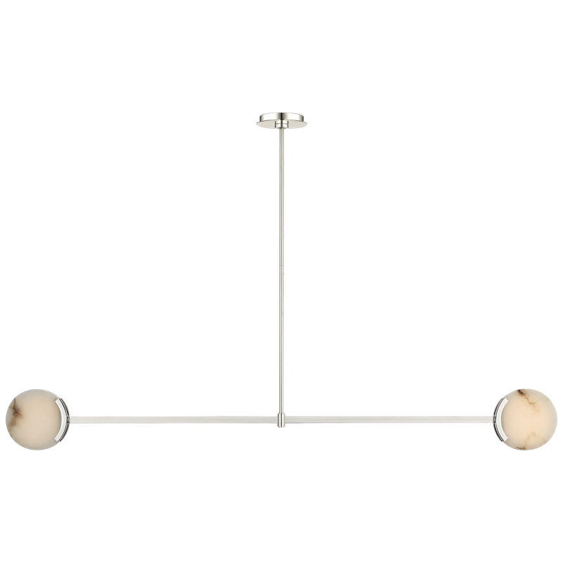 Kelly Wearstler Melange 63" Linear Pendant with Alabaster, Polished Nickel