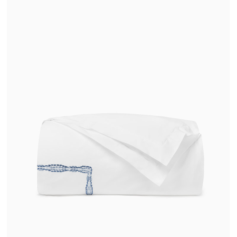 Cobblestones Duvet Cover, Twin Duvet Cover, White/Sea