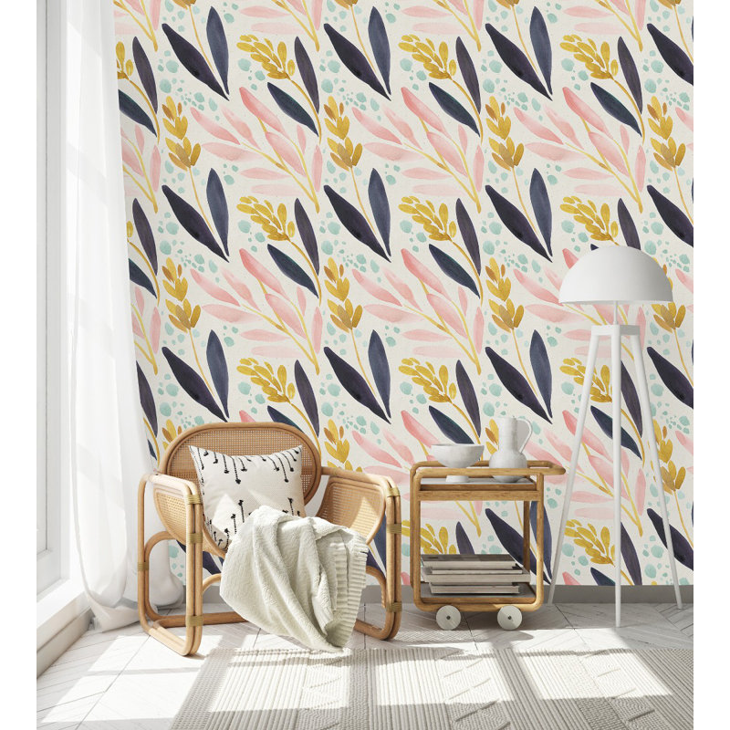 Peel & Stick Floral Tile, 2.08' W x 10.42' L