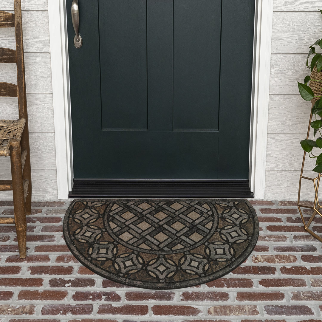 Brinson Geometric Recycled Rubber All Weather Outdoor Slice Door Mat Winston Porter