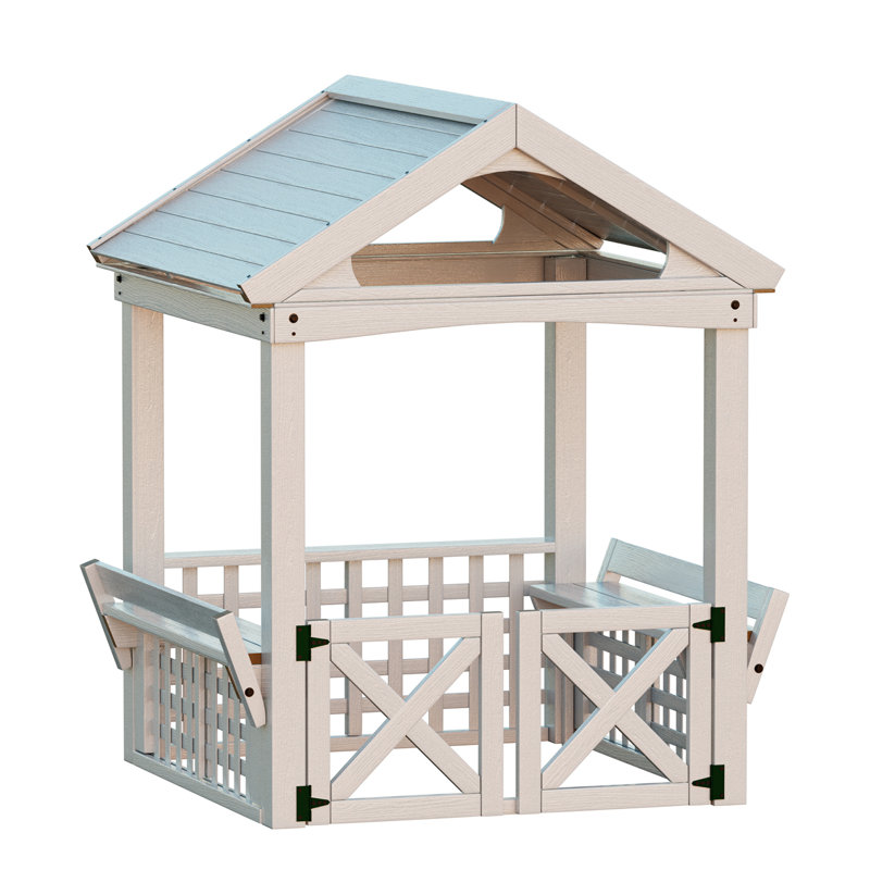 Wooden Children's Outdoor Playhouse With Benches