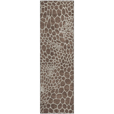 Premium Machine Washable Prisco Brown Rug