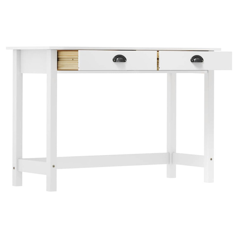 vidaXL Console Table Solid Pine Wood Compact, White, White