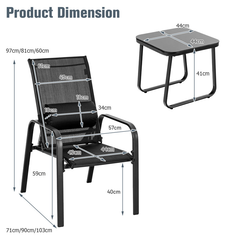 Tammo Metal 2 - Person Seating Group, Black