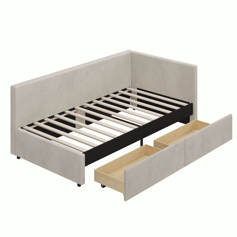 Lit de jour rembourré Luice, Beige