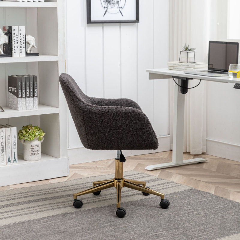 Adailyn Wool Office Chair, Dark Grey