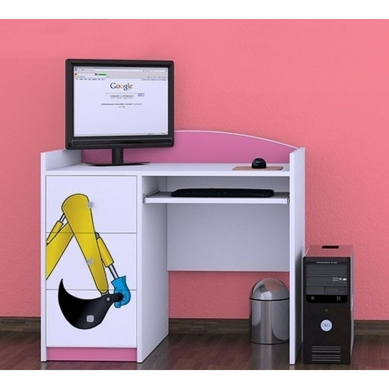 Stefan 100cm Computer Desk, Pink