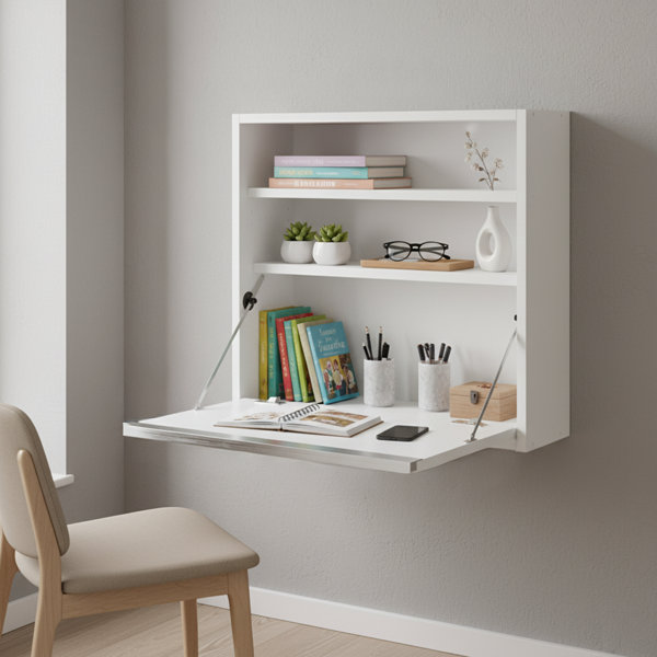 Latitude Run® Sahraoui 25'' W Floating Study Desk | Wayfair