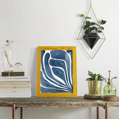 «Blue Stylized Leaf I», impression sur papier