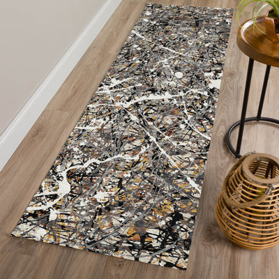 Machine Washable Indoor/Outdoor Chantille ACN2389 Abstract Rug