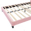 Lit tapissier en forme de fleur, tête de lit à fleurs élégante avec bande lumineuse à DEL, lit plateforme en tissu sherpa avec support à lattes en bois (lit)-1487503992-1487503999