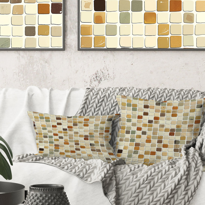 Coussin brun Midcentury Mosaic III - Midcentury