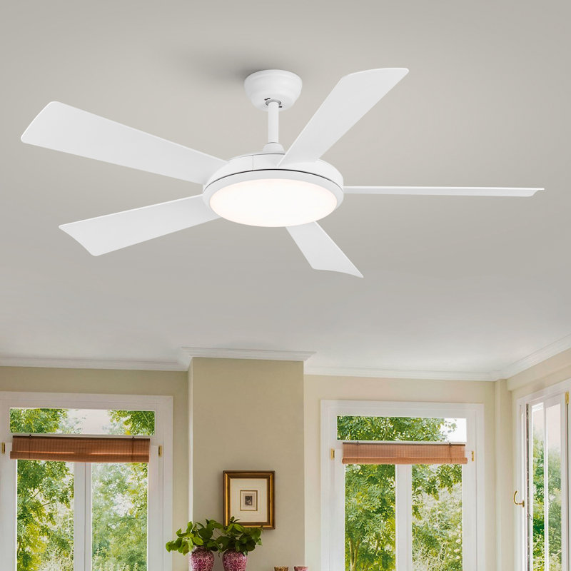 51.96'' Ceiling Fan with LED Lights, White