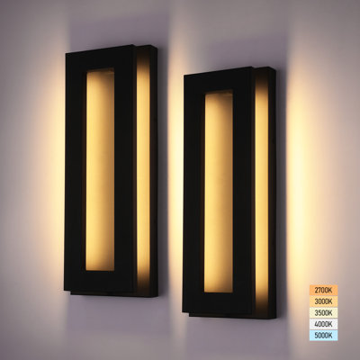 Applique murale d'extérieur à DEL 19 pouces, 5 cct, à intensité variable, 100-277 V, éclairage mural extérieur en aluminium, étanche IP65, homologué ETL