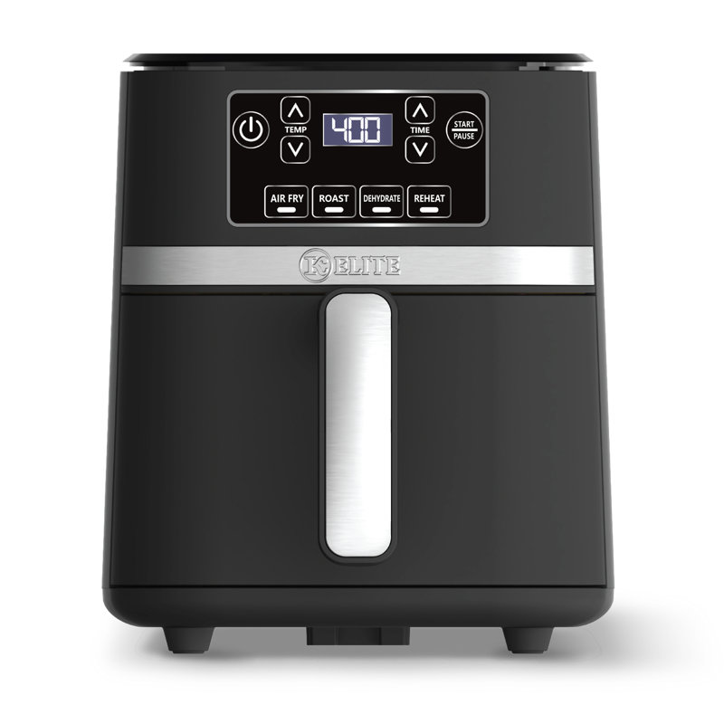 Kitchen Elite 3 Qt Digital Air Fryer, Countertop Nonstick Basket Oven, Black