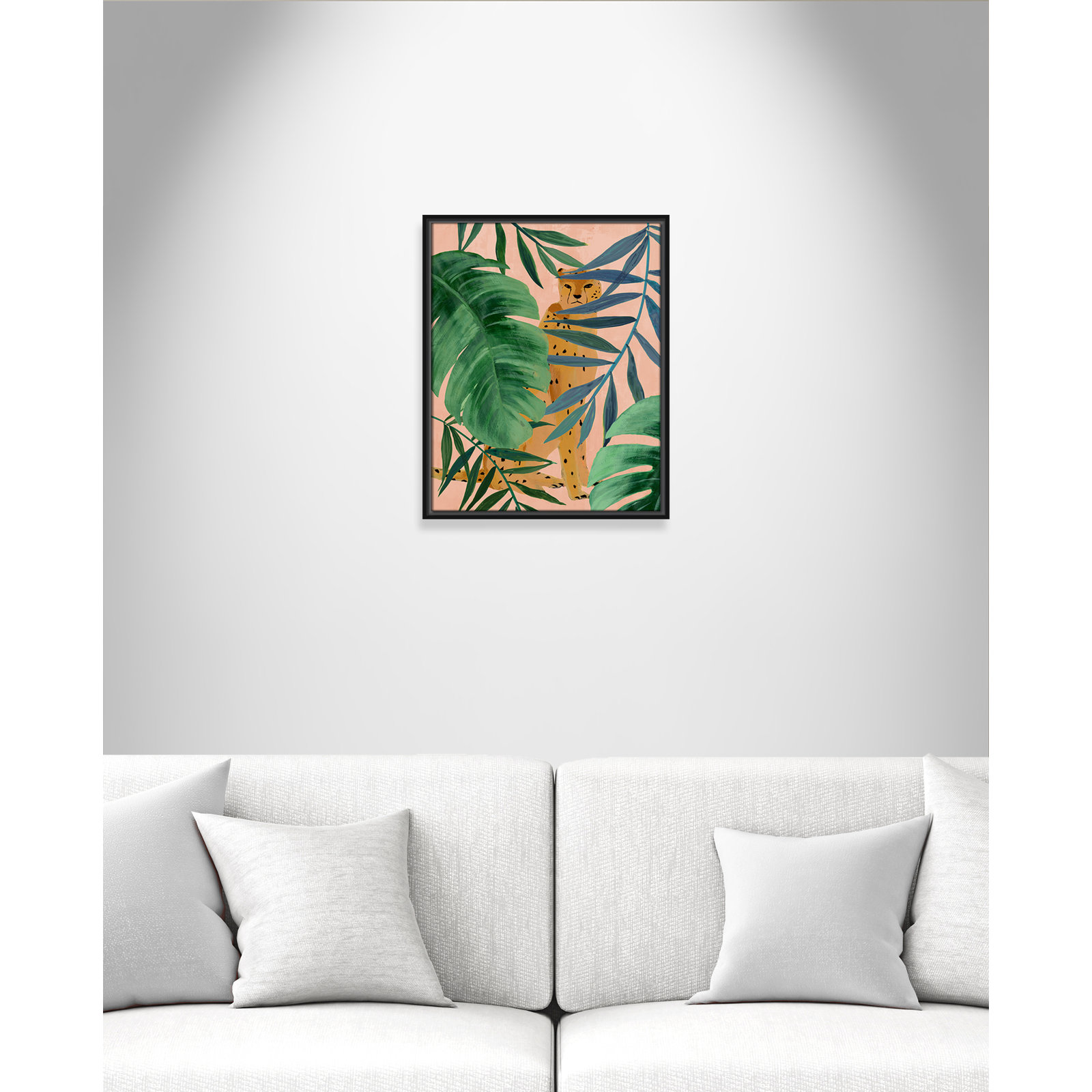 Allie "Silent Jungle" Painting by Isabelle Z, 21.5" H x 17.5" W x 2" D, Black Framed Canvas