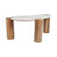 Sagebrook Home 42X18" Curved Coffee Table, White/Natural