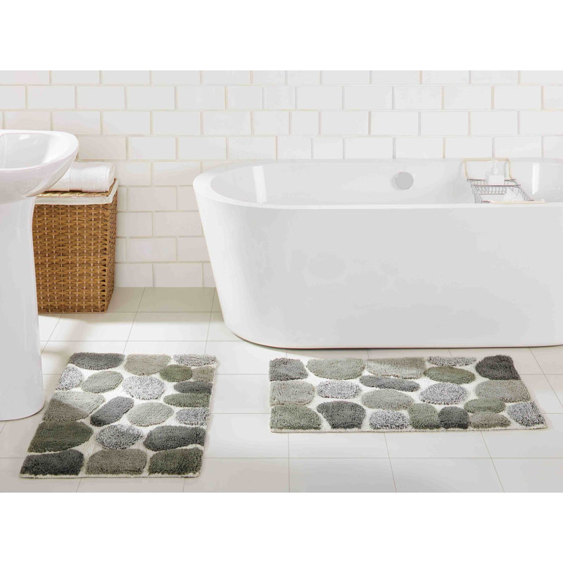 Ensemble de tapis de bain Creline, Gris, L 20 po x L 32 po, l 20 po x L 32 po