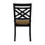 Ensemble de 2 chaises d'appoint modernes bicolores, couleurs contrastées, dossier croisé classique, profondeur d'assise de 42 cm, brun rustique avec structure noire, capacité de charge de 113 kg, hauteur de 44,5 cm