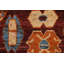 Tapis rouge / bleu en laine noué à la main de conception unique 5 pi 10 po x 7 pi 10 po New Age