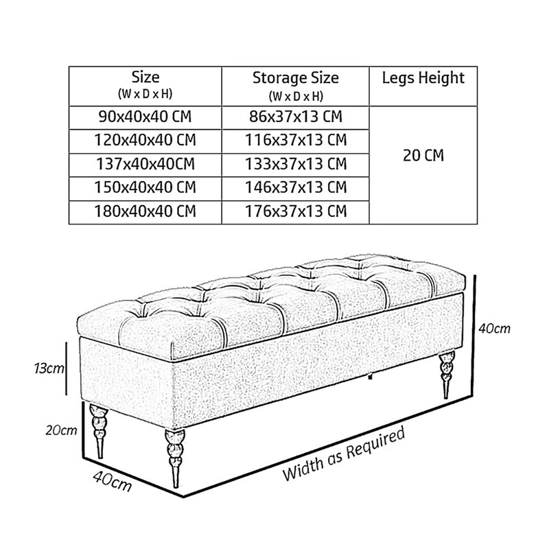 Safar Wide Tufted Rectangle Ottoman Storage Bench – Upholstery Plush Velvet Shoe Bench with Black Turned Wooden Legs