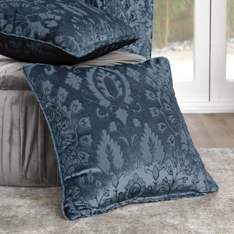 Trinity Floral Blue Square Cushion