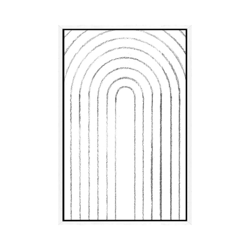 Line Arches by Whales Way - Print on Canvas, White Framed, 66.04cm H x 45.72cm W x 3.81cm D