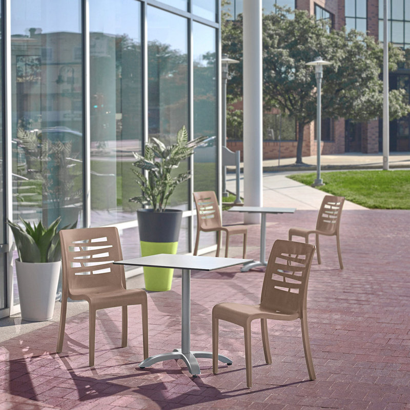 Grosfillex Essenza Resin Stacking Chair, French Taupe