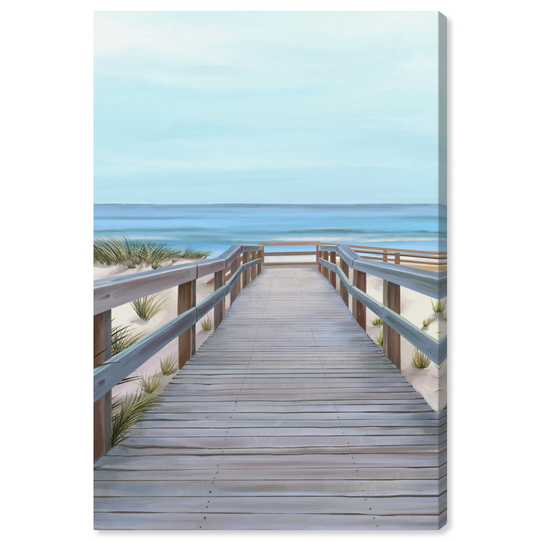 " Nautical And Coastal Beach With A View, Coastal Brown " Oliver Gal Prints 