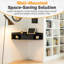 Bureau mural pliable avec tiroir et deux tablettes Basicwise-399327149