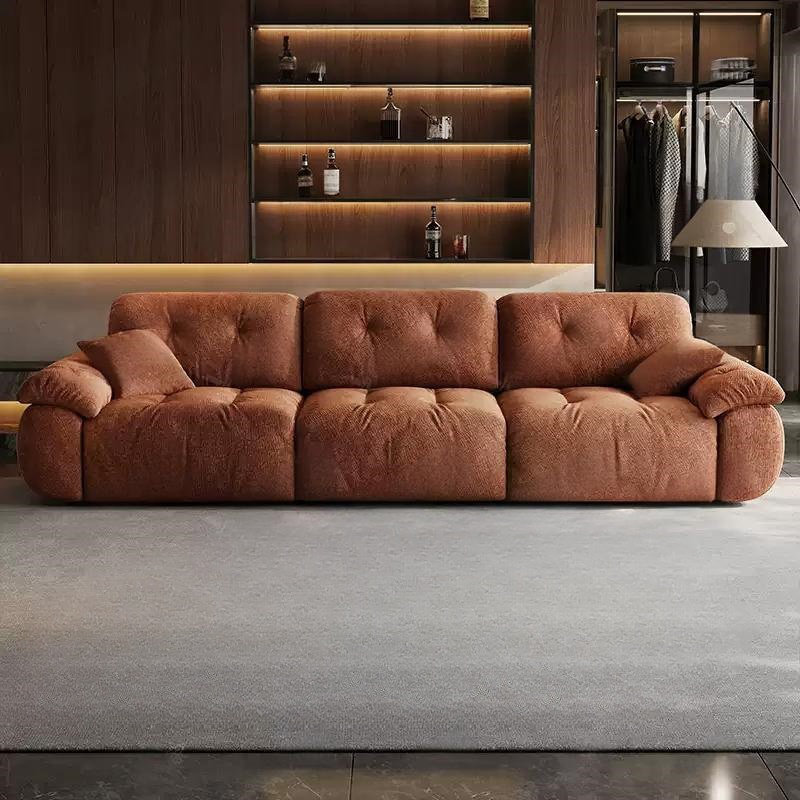 Adjustable High-back Straight-row Fabric Sofa