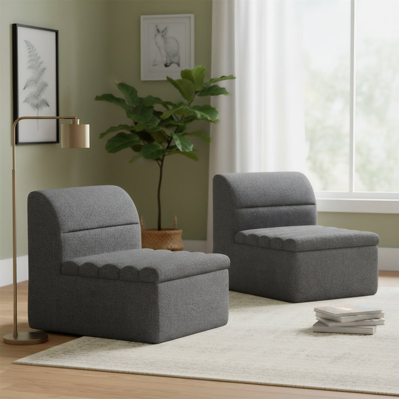 Canapé simple en chenille douce, Gris