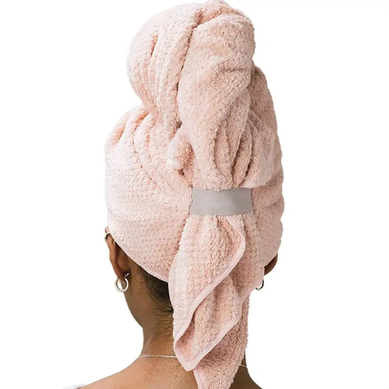 Hair Towel Microfiber Wrap Anti-Frizz Quick Dry, Pink
