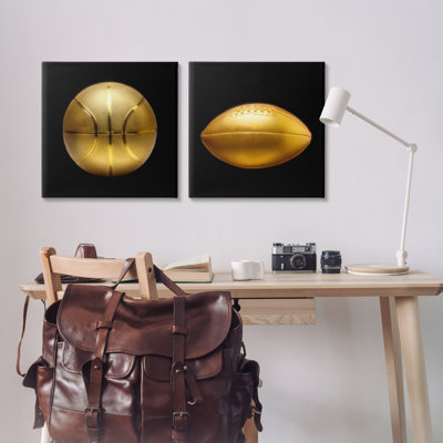 "Designer Sports Balls", ensemble de 2 toiles d'art par Graffi *ee Studios