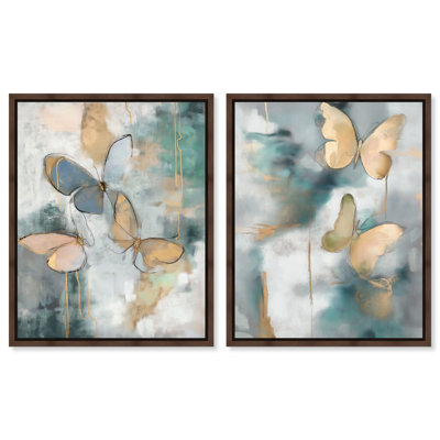«Butterflies Dream Duo», ensemble d'art mural sur toile par Art Remedy, 24 x 30