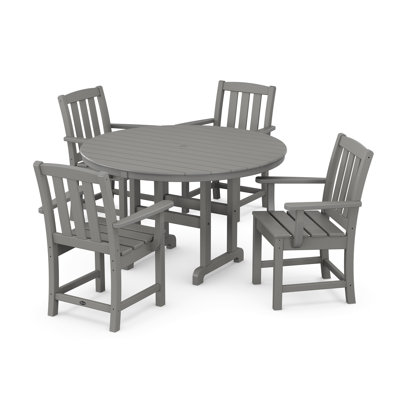 Cape Cod 5-Piece Round Farmhouse Dining Set -  Trex Outdoor Furniture, TXS2033-1-SS