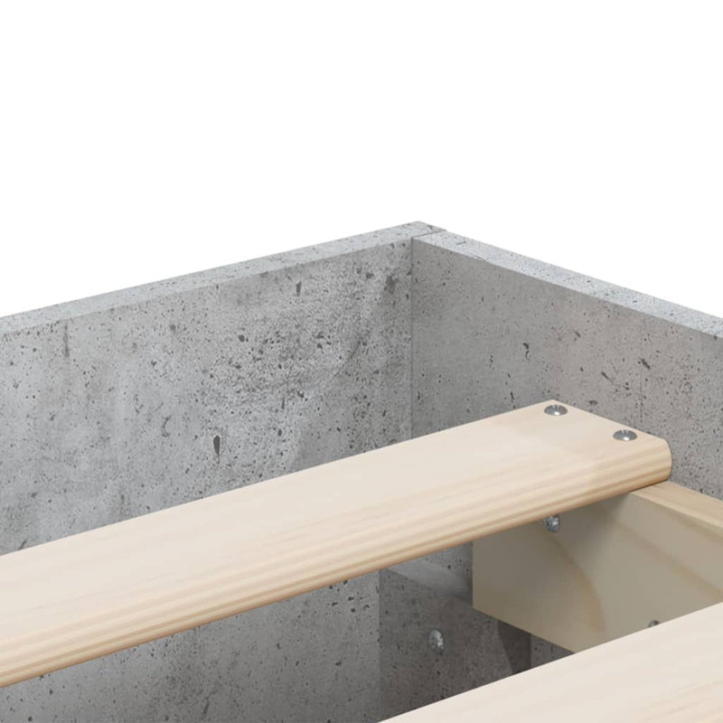 Normia Bed, Super King ( 180 x 200 cm), Concrete Grey