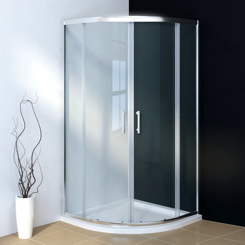 Berneau Glass Quadrant Shower Enclosure with Tray, 1850mm H x 800mm W x 800mm D