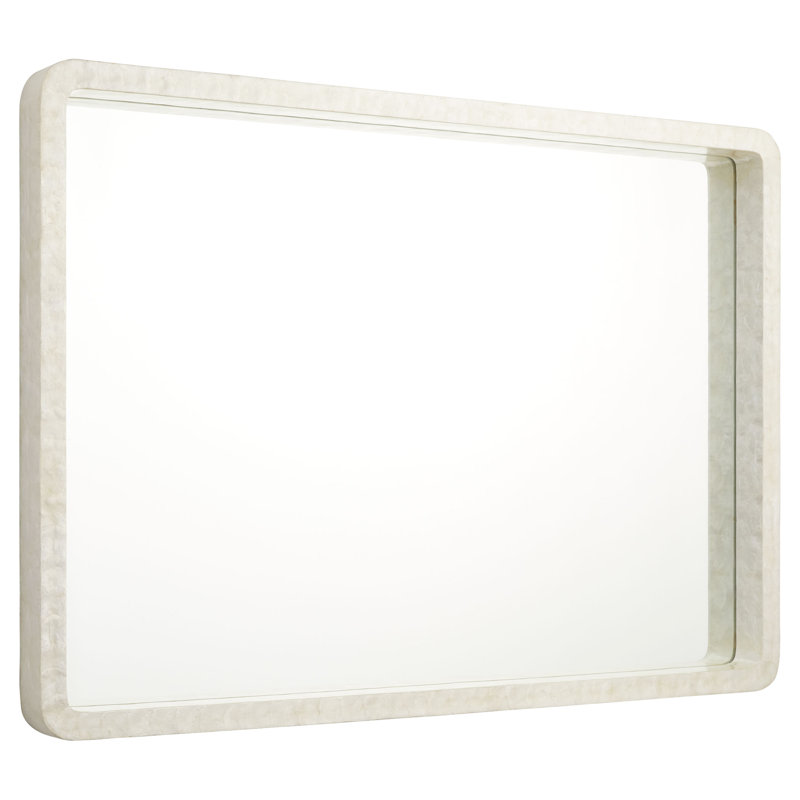 Triton Rectangle Bone Mirror, 54" x 38", White