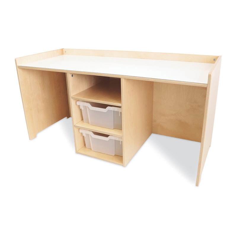 Natural UV Wood STEM Activity Desk with Storage Trays