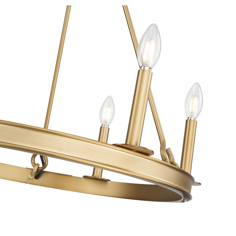 Parker 6 Light Chandelier in Rubbed Brass
