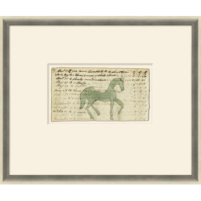Green Horse - Mennonite Ledger Drawing Giclee Print by Soicher Marin Archives