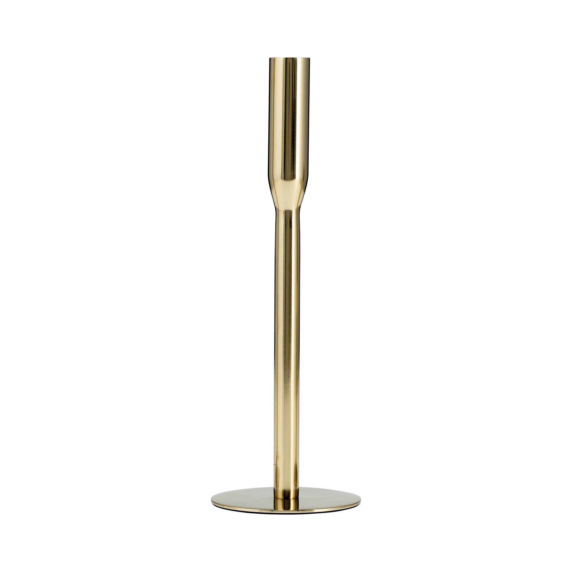 Metal, Taper Candle Holder, Gold, 11" H x 4" W x 4" D