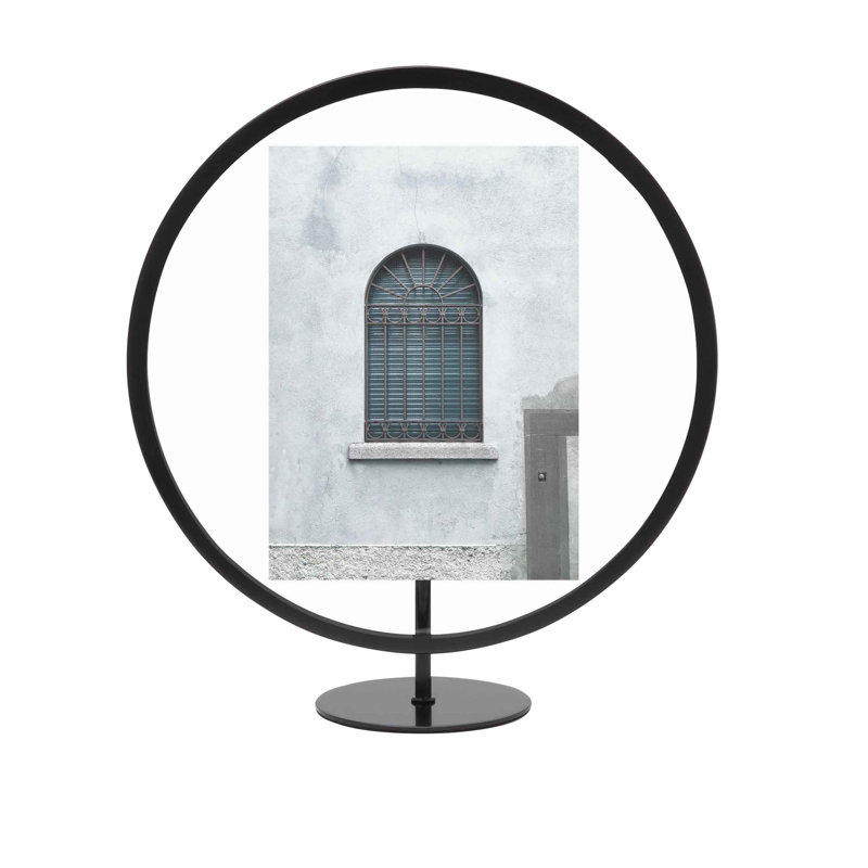 Black Iron 4x6 Floating Tabletop and Wall Picture Frame