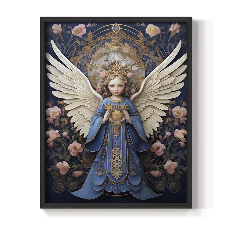 «Religious Series CECXCV», reproduction d'art encadrée - bois massif, H 15 po x l 12 po, Noir, noir, noir, noir