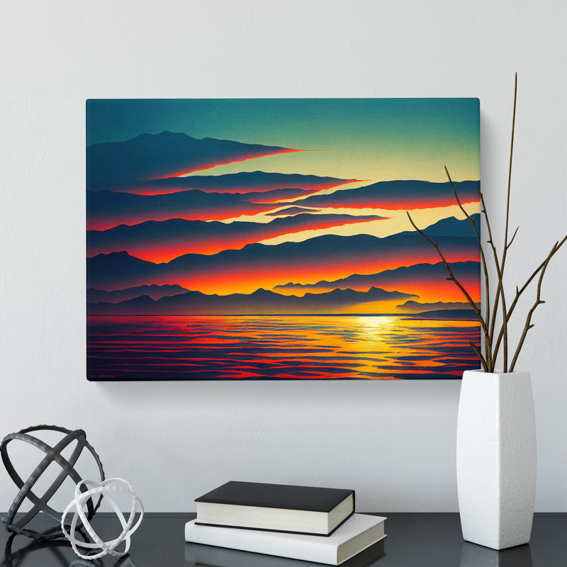Handsome Ocean Sunset - Wrapped Canvas, 50cm H x 76cm W x 3cm D
