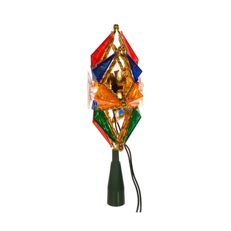 Multi-Colored Plastic 10-Light 8-Point Star Tree Topper